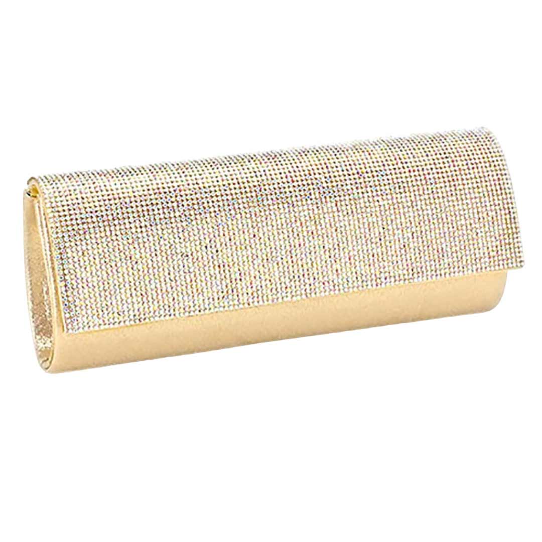 AB Gold Crystal Cover Shimmery Evening Clutch Bag Metal Chain Strap, is beautifully designed and fit for all special occasions & places. Show your trendy side with this crystal-cover evening bag. Perfect gift ideas for a Birthday, Holiday, Christmas, Anniversary, Valentine's Day, and all special occasions.