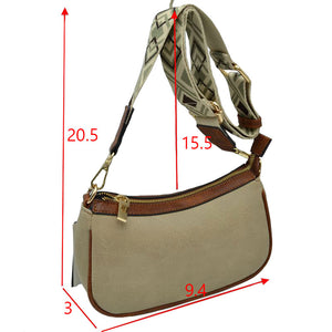 Beige Faux Leather Guitar Straps Crossbody Bag for Women, This gorgeous crossbody bag is going to be your absolute favorite new purchase! It features with adjustable and detachable handle strap, upper top zipper closure with pocket. Ideal for keeping your money, bank cards, lipstick, coins, and other small essentials in one place. It's versatile enough to carry with different outfits throughout the week. It's perfectly lightweight to carry around all day with all handy items altogether.