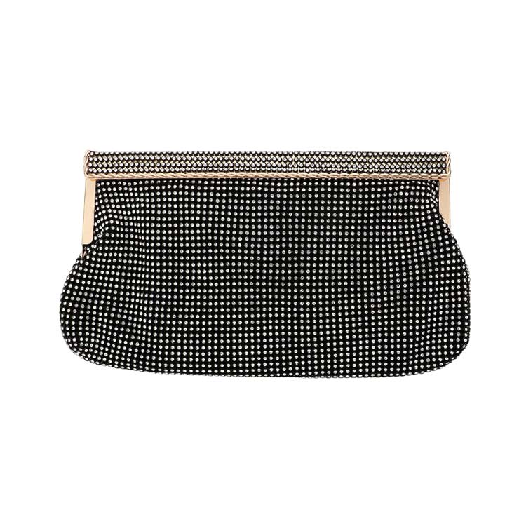 Black Bling Evening Clutch Crossbody Bag, is a luxurious and versatile accessory, perfect for any formal occasion. Crafted from durable satin, it features a sparkling design for a show-stopping effect. With an adjustable shoulder strap for crossbody wear, it's an ideal piece to carry your essentials in style. 