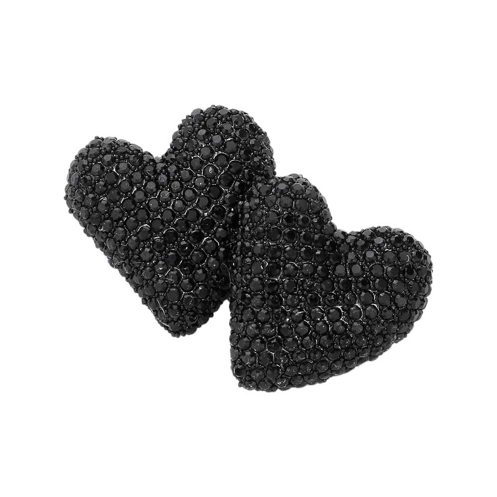 Black Bling Heart Earrings, are fun handcrafted jewelry that fits your lifestyle, adding a pop of pretty color. Take your love for statement accessorizing to a new level of affection with these beautiful earrings! Highlight your appearance, and grasp everyone's eye at any party or any occasion. Great gift idea for loving one