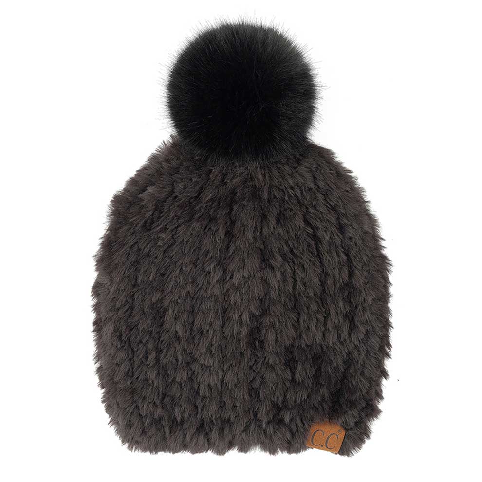 C.C Faux Fur Pom Beanie, will keep you warm and stylish in cold weather. It's the autumnal touch you need to finish your outfit in style. Awesome winter gift accessory for Birthday, Christmas, Stocking Stuffer, Secret Santa, Holiday, Anniversary, or Valentine's Day to your friends, family, and loved ones.