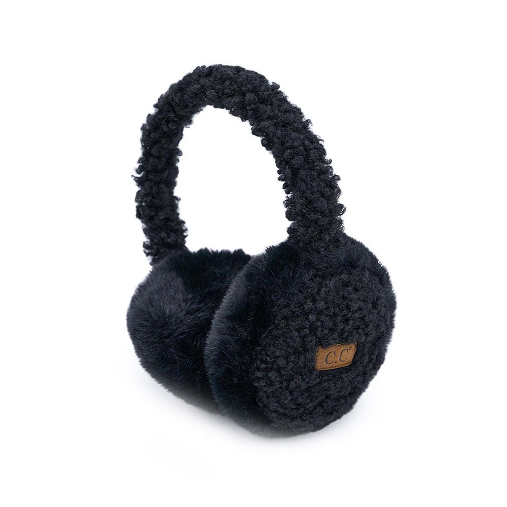 C.C Faux Fur Sherpa Earmuffs. Stay warm and stylish with these. Crafted with quality faux fur and Sherpa on the inside for ultimate comfort, these earmuffs provide superior insulation and protection from the cold. Their classic and timeless design allows them to easily match with any outfit.
