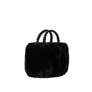 Black Faux Fur Tote Crossbody Bag, is perfect to carry all your handy items with ease. This faux fur tote bag features a top zipper closure for security that makes your life easier and trendier. It's very easy to carry with your hands. This is the perfect gift idea for a holiday, Christmas, anniversary, Valentine's Day, etc.
