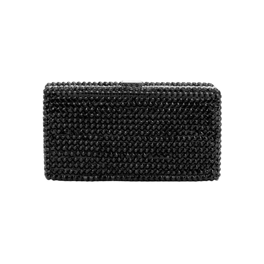 Black Studded Bling Rectangle Evening Clutch Crossbody Bag, is beautifully designed and fit for all special occasions & places. Show your trendy side with this rectangle evening crossbody bag. Perfect gift ideas for a Birthday, Holiday, Christmas, Anniversary, Valentine's Day, and all special occasions.