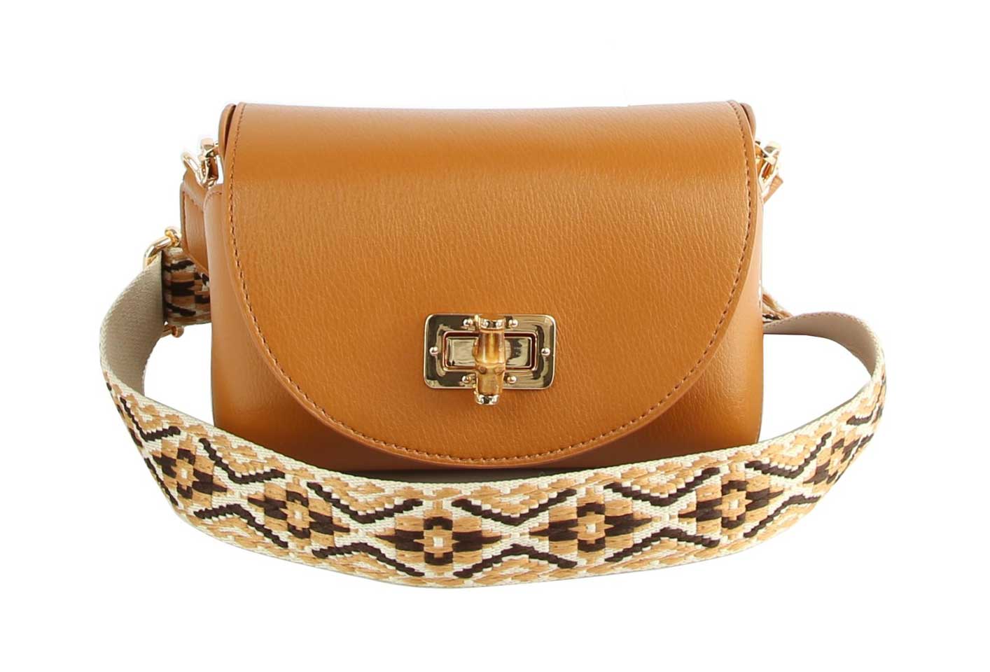 Brown PU Leather Guitar Strap Bamboo Twist Lock Flap Crossbody Bag, This gorgeous crossbody bag is going to be your absolute favorite new purchase! It features with adjustable and detachable handle strap, upper Flap with pocket. Ideal for keeping your money, bank cards, lipstick, coins, and other small essentials in one place. It's versatile enough to carry with different outfits throughout the week. It's perfectly lightweight to carry around all day with all handy items altogether.