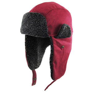 Burgundy Solid Color Trapper Hat, is perfect for colder weather. Crafted from durable materials, it'll keep you protected from the elements as you take on the outdoors. Stylish and functional, this hat is sure to become a go-to favorite. Perfect winter gift for winter outdoor activists.