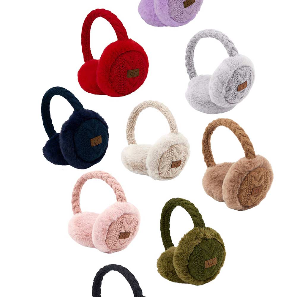 C.C Cable Knit Faux Fur Earmuff – Madeline Love