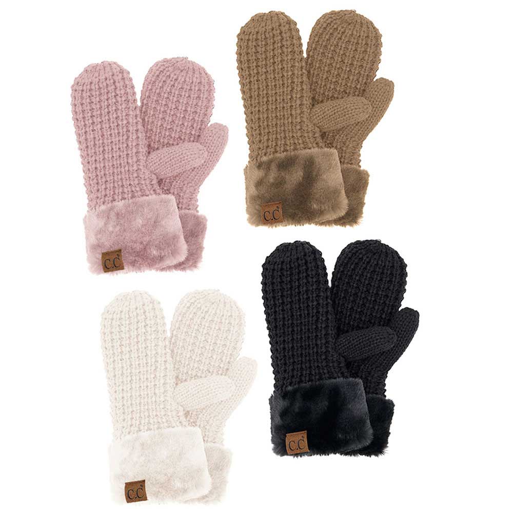 C.C Waffle Knit Mittens, keep your hands warm and cozy with their special knit design. Crafted from a lightweight material, they offer maximum breathability and keep hands comfortable even in cold temperatures. Practical winter gift for family members, parents, grandparents, outdoor activists, or close friends.