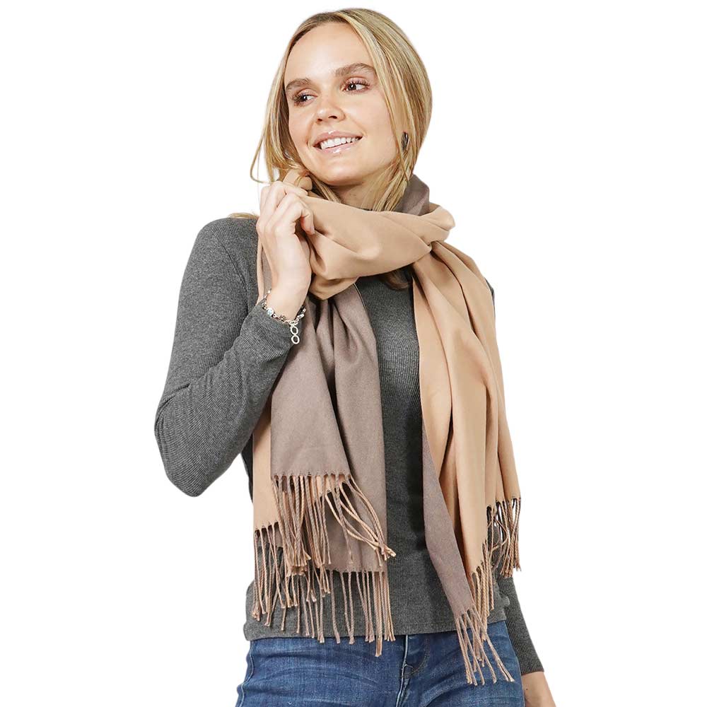 Beige Reversible Solid Shawl Oblong Scarf, is delicate, warm, on-trend & fabulous, and a luxe addition to any cold-weather ensemble. This shawl oblong scarf combines great fall style with comfort and warmth. Perfect gift for birthdays, holidays, or any occasion.