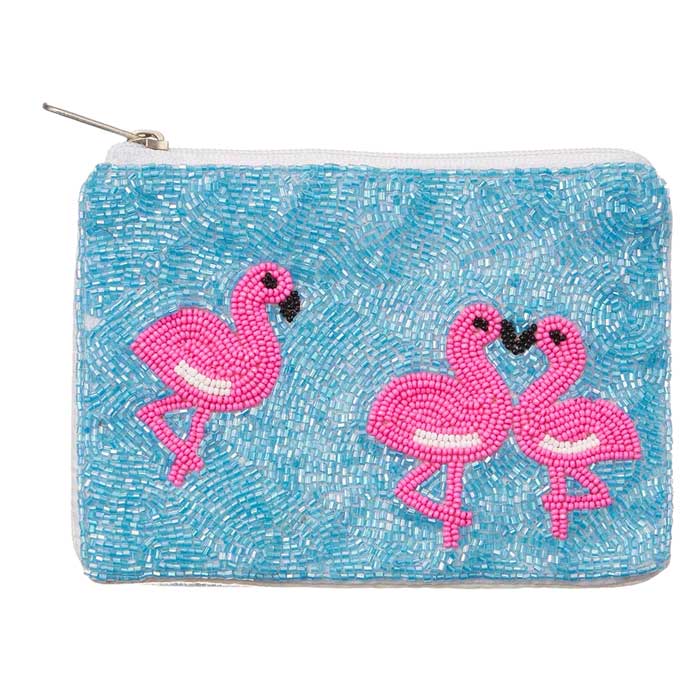 Flamingo Seed Beaded Mini Pouch Bag, is the perfect accessory for any summer outfit. Made with high-quality materials, the bag features intricate seed bead detailing that adds a touch of tropical charm. With a compact size and convenient pouch design, it's the ideal bag for carrying your essentials in style.