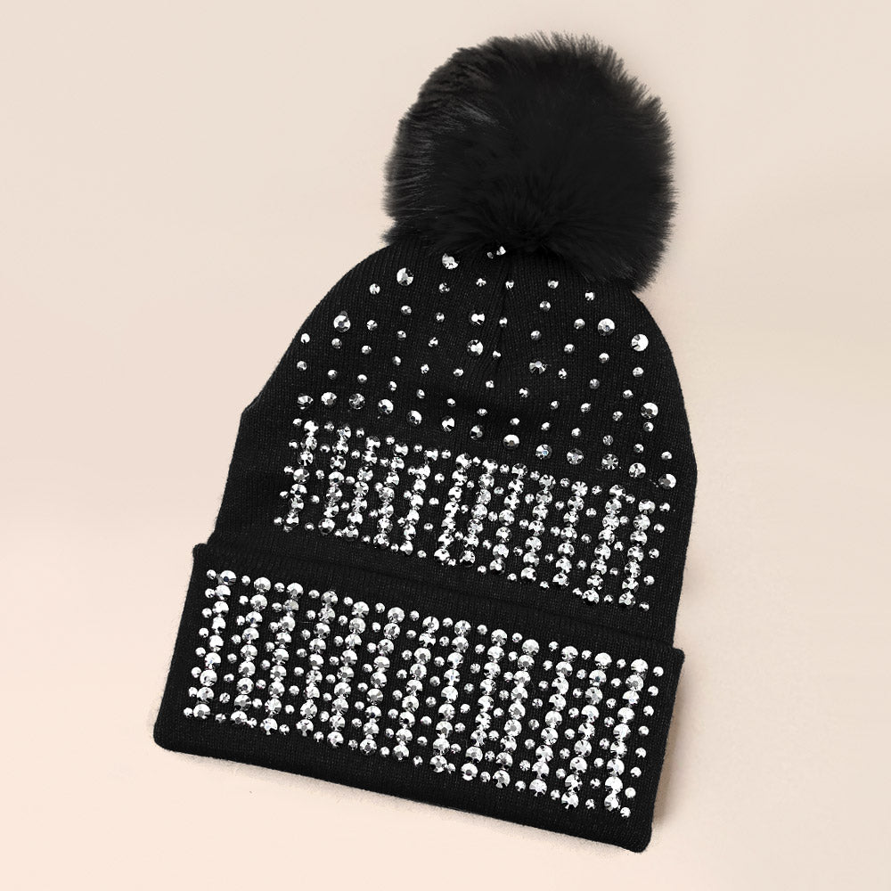 Bling Pom Pom Beanie Hat – Madeline Love
