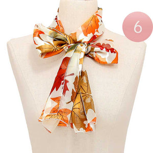 Ivory 6PCS Large Fall Leave Pattern Print Scarves, are perfect for completing any seasonal look. The lightweight material provides breathability and comfort, while the vibrant colors capture the autumn spirit. Each scarf features a unique pattern, allowing you to create a variety of looks.