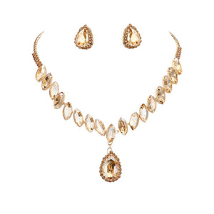 Light Col Topaz Marquise Stone Cluster Dropped Teardrop Evening Jewelry Set, is an excellent jewelry set that will sparkle all night long making you shine like a diamond. Crafted with attention to detail, these jewelry sets will add a touch of glamour to any attire. Perfect gift for birthdays, Mother's Day, anniversaries etc.