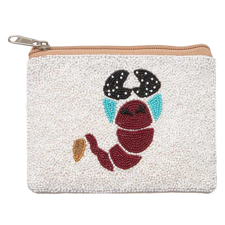 Lobster Seed Beaded Mini Pouch Bag, is a stylish and versatile accessory perfect for any occasion. The intricate beaded design is crafted with precision and attention to detail, adding a touch of elegance to the bag. With its compact size, it is convenient to carry and can hold all your essentials.