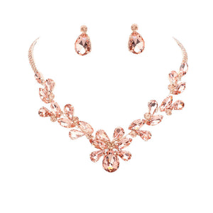 Peach Marquise Teardrop Cluster Evening Jewelry Set, is an excellent jewelry set that will sparkle all night long making you shine like a diamond. Crafted with attention to detail, these jewelry sets will add a touch of glamour to any attire. Perfect gift for birthdays, Mother's Day, anniversaries etc.