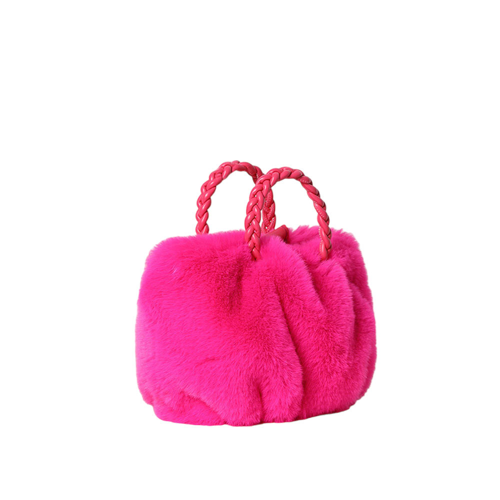 Pink Faux Fur Tote Crossbody Bag, is perfect to carry all your handy items with ease. This faux fur tote bag features a top zipper closure for security that makes your life easier and trendier. It's very easy to carry with your hands. This is the perfect gift idea for a holiday, Christmas, anniversary, Valentine's Day, etc.