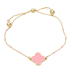 Pink Enhance your style with our Quatrefoil Pendant Accented Seed Beads Strand Pull Tie Cinch Bracelet. Crafted with intricate details, this bracelet is perfect for adding a touch of elegance to any outfit. The adjustable pull tie allows for a comfortable and secure fit. Step up your fashion game today.