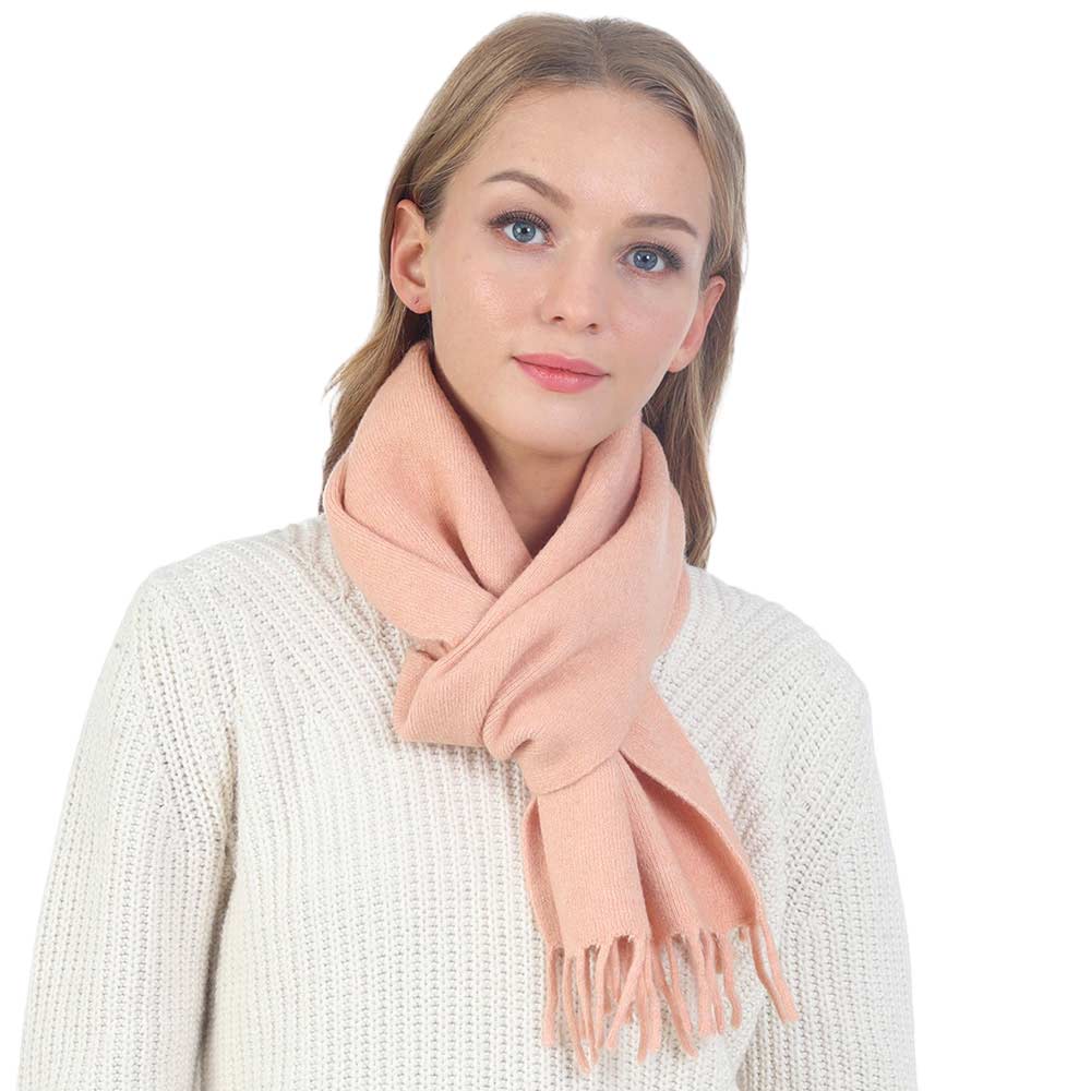Pink Trendy Solid Fringe Oblong Scarf, is delicate, warm, on-trend & fabulous, and a luxe addition to any cold-weather ensemble. Great for daily wear in the cold winter to protect you against the chill, the classic style scarf & amps up the glamour with a plush. Perfect gift for birthdays, holidays, or any occasion.