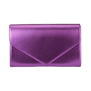 Purple Metallic Envelope Evening Clutch Bag Crossbody Bag is the perfect accessory to elevate any outfit. Made with high-quality materials, its metallic design adds a touch of elegance. Its versatile crossbody style and spacious compartments make it a practical and stylish choice for any occasion.