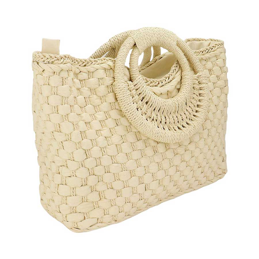 Raffia Woven Tote Bag is expertly crafted with high-quality raffia material to provide a durable and stylish option for everyday use. The intricate woven design adds a touch of sophistication to any outfit, while the spacious interior allows for convenient storage and organization on the go. Elevate your look with this