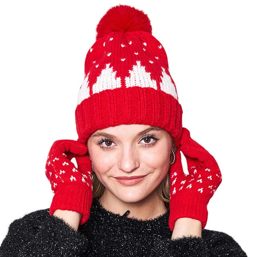 Red Snowy Mountain Faux Fur Pom Pom Beanie Hat. Stay warm and fashionable this winter with this beanie hat. Crafted from a luxurious acrylic material, this hat is both comfortable and durable. The faux fur pom pom detailing adds a stylish touch. Awesome gift choice for Christmas and in the cold days for friends and family.