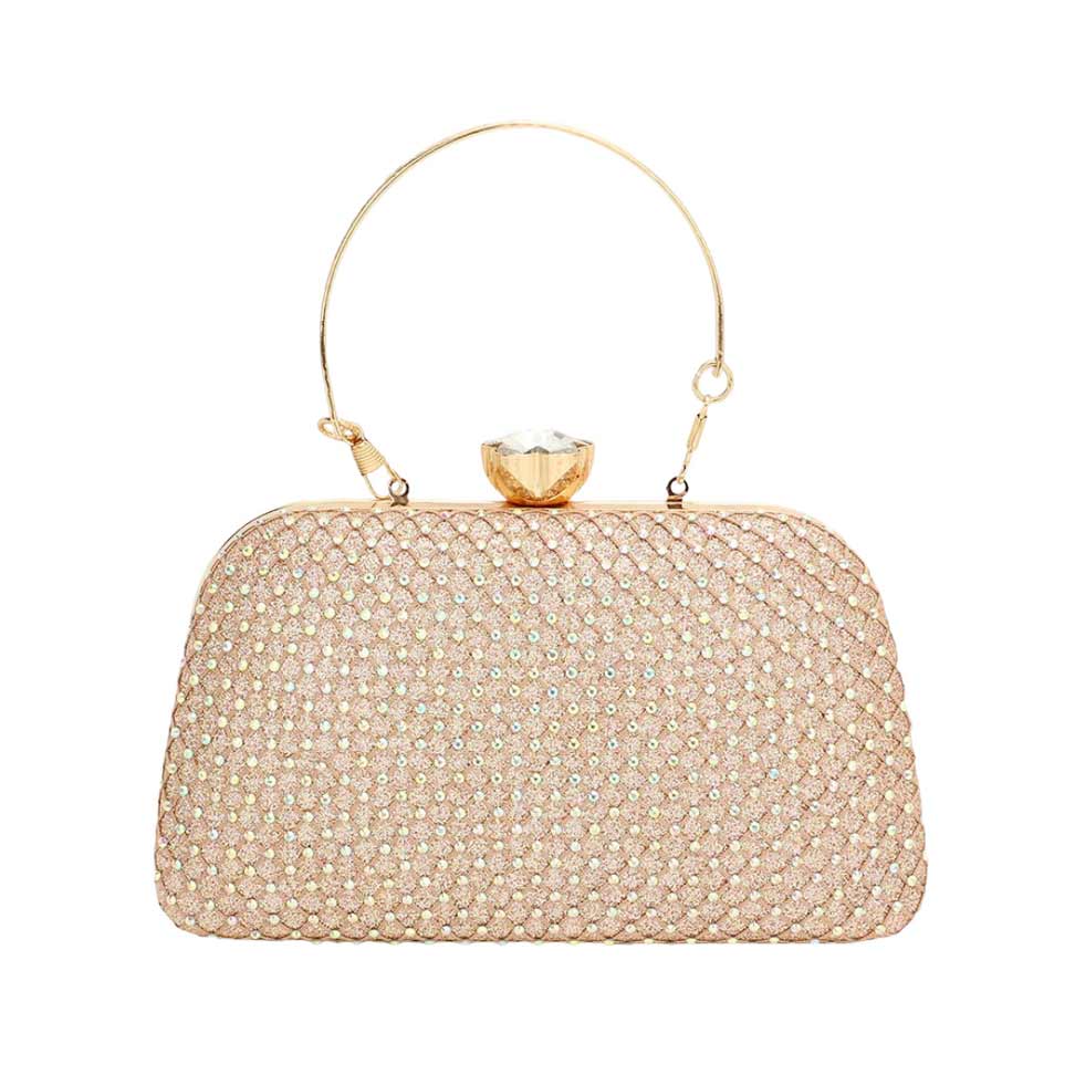Rose Gold Flower Pointed Bling Evening Tote Clutch Crossbody Bag, is beautifully designed and fit for all special occasions & places. Show your trendy side with this evening crossbody bag. Perfect gift ideas for a Birthday, Holiday, Christmas, Anniversary, Valentine's Day, and all special occasions.