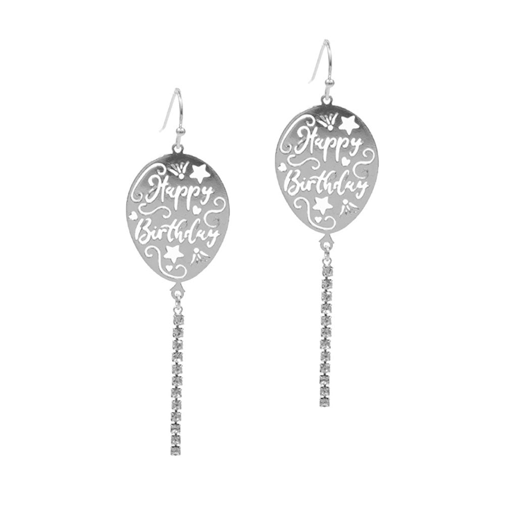 Silver Brass Metal Happy Birthday Message Balloon Earrings, are unique & beautifully designed to make you look awesome with these beautiful earrings on your birthday. Perfect for birthday parties. These unique earrings are a fantastic gift for your friends, family, or loved ones to make their birthday special.