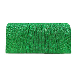 Green From day to night, this luxurious Pleated Shimmery Evening Clutch Crossbody Bag is the perfect companion. Boasting a pleated shimmery exterior, this clutch oozes sophistication and exclusivity. Slip it into your wardrobe, make a statement! Perfect Gift Birthday, Christmas, Anniversary, Wedding, Cumpleanos, Anniversario
