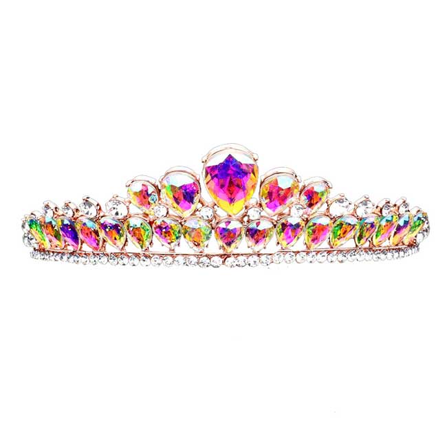 Teardrop Oval Stone Cluster Princess Tiara 2CT Pear Shape Crown Bridal Ring Teardrop Set main image 2