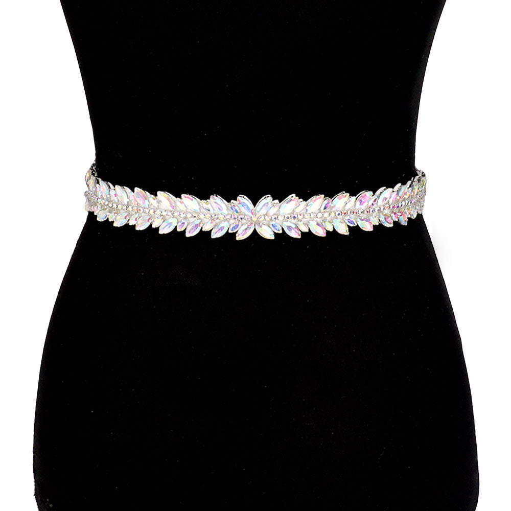 Crystal Sash Ribbon Bridal Wedding Belt Headband Silver Crystal Sash Ribbon Bridal Wedding Belt Headband Silver