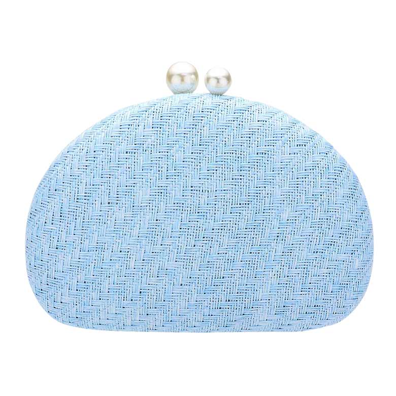 Aqua Pearl Pointed Woven Raffia Clutch Crossbody Bag, look like the ultimate fashionista when carrying this small clutch bag, great for when you need something small to carry or drop in your bag. Perfect gifts for weddings, Prom, birthdays, Mother’s Day, anniversaries, holidays, Mardi Gras, Valentine’s Day, or any occasion.