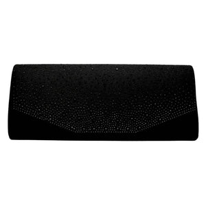 Black Bling Solid Rectangle Evening Clutch Crossbody Bag, look like the ultimate fashionista when carrying this small clutch bag, great for when you need something small to carry or drop in your bag. Perfect gifts for weddings, birthdays, Mother’s Day, anniversaries, holidays, Mardi Gras, Valentine’s Day, or any occasion.