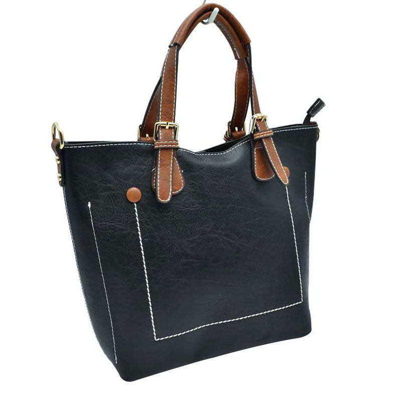 Beige Genuine Leather Tote Shoulder Handbags For Women. Ideal for everyday occasions such as work, school, shopping, etc. Made of high quality leather material that's light weight and comfortable to carry. Spacious main compartment with magnetic snap closure to safely store a variety of personal items such as wallet, tablet, phone, books, and other essentials. One interior open pocket for small accessories within hand's reach.