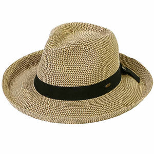Brown C C Solid Bow Band Rolled Edge Panama Sunhat, a beautiful & comfortable panama sunhat is suitable for summer wear to amp up your beauty & make you more comfortable everywhere. Excellent panama sunhat for wearing while gardening, traveling, boating, on a beach vacation, or to any other outdoor activities.