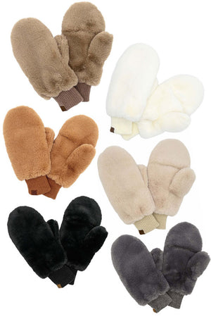 CC Faux Fur Mittens With Shepherd Lining, are a smart, eye-catching, and attractive addition to your outfit. These trendy gloves keep you absolutely warm and toasty in the winter and cold weather outside. Accessorize the fun way with these gloves. It's the autumnal touch you need to finish your outfit in style. A pair of these gloves will be a nice gift for your family, friends, anyone you love, and even yourself.