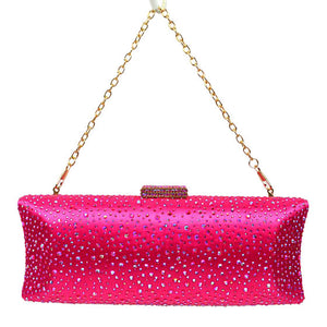 Fuchsia Luxury Satin Evening Handbag Clutch Bag Bridal Party Purse, is the perfect choice to carry on the special occasion with your handy stuff. It is lightweight and easy to carry throughout the whole day. You'll look like the ultimate fashionista carrying this trendy clutch Bag. The beautiful design makes it stunning and will increase your beauty to a greater extent making you stand out from the crowd. 