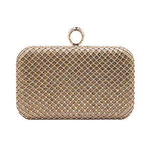 Gold Bling Rectangle Evening Clutch Crossbody Bag, is fit for all occasions and places. perfect for makeup, money, credit cards, keys or coins, and many more things. This handbag features a top Clasp Closure for security and contains a detachable shoulder chain that makes your life easier and trendier. Its catchy and awesome appurtenance drags everyone's attraction to you. Perfect gift ideas for a Birthday, Holiday, Christmas, Anniversary, Valentine's Day, etc.