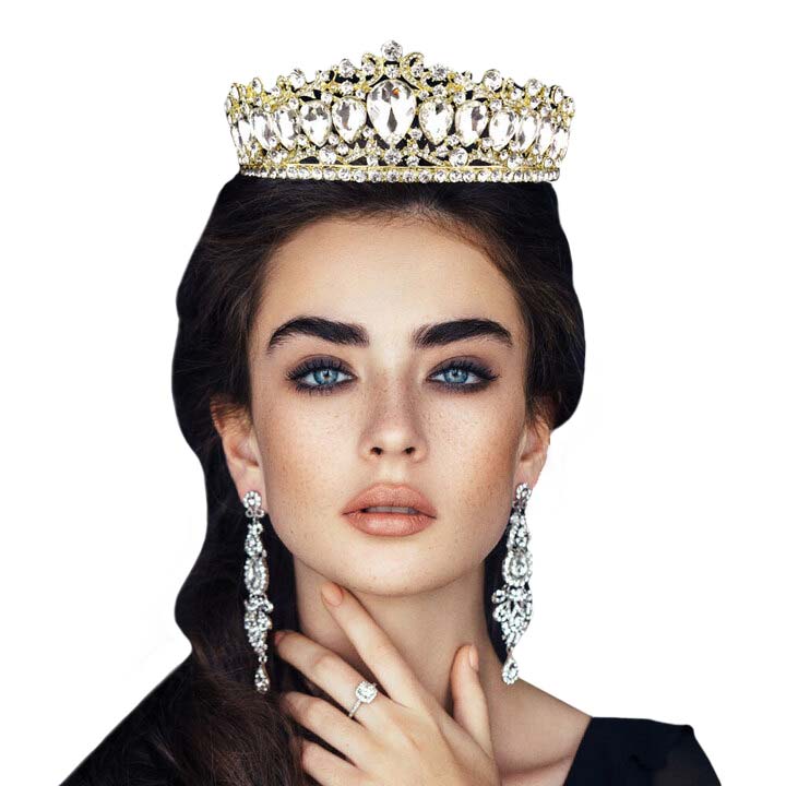 Teardrop Stone Accented Crown Tiara – Madeline Love