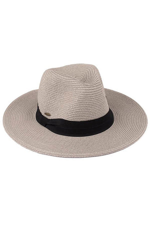 Grey Black C.C adjustable string straw hat. Whether you’re basking under the summer sun at the beach, lounging by the pool, or kicking back with friends at the lake, a great hat can keep you cool and comfortable even when the sun is high in the sky. Large, comfortable, and perfect for keeping the sun off of your face, neck, and shoulders, ideal for travelers who are on vacation or just spending some time in the great outdoors.