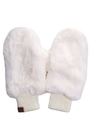 Ivory CC Faux Fur Mittens With Shepherd Lining, are a smart, eye-catching, and attractive addition to your outfit. These trendy gloves keep you absolutely warm and toasty in the winter and cold weather outside. Accessorize the fun way with these gloves. It's the autumnal touch you need to finish your outfit in style. A pair of these gloves will be a nice gift for your family, friends, anyone you love, and even yourself.