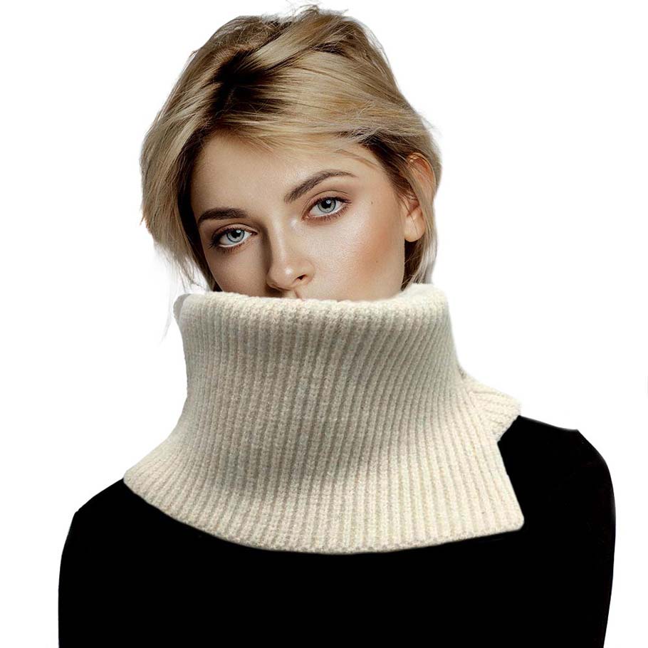 Ivory Solid Ribbed Knit Snood Scarf, is a highly versatile scarf to wear with any outfit in perfect style. Great for daily wear in the cold winter to protect you against the chill. A ribbed knit-style scarf that amps up the glamour with a plush material that feels amazing and snuggled up against your cheeks. A fashionable eye-catcher will quickly become one of your favorite accessories.