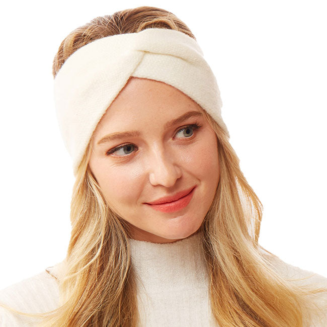 Gray Twisted Knot Solid Soft Earmuff Headband Ear Warmer will shield your ears from cold winter weather ensuring all day comfort. Ear band is soft, comfortable and warm adding a touch of sleek style to your look, show off your trendsetting style when you wear this ear warmer and be protected in the cold winter winds.