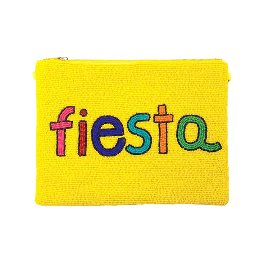 Neon Yellow Fiesta Seed Beaded Message Clutch Crossbody Bag, these awesome fiesta message clutch crossbody bags are a wonderful accessory for your fiesta Day outfit or any other occasion where you need some extra luck! Be the ultimate fashionista carrying this trendy fiesta Seed Beaded clutch bag! Great for when you need something small to carry or drop in your bag. perfect for makeup, money, credit cards, keys or coins, and many more things.