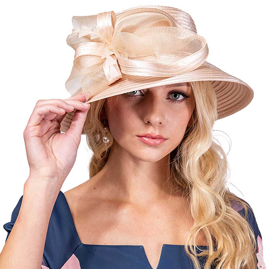 knee length dresses for ladies Mesh Bow Dressy Hat Purple