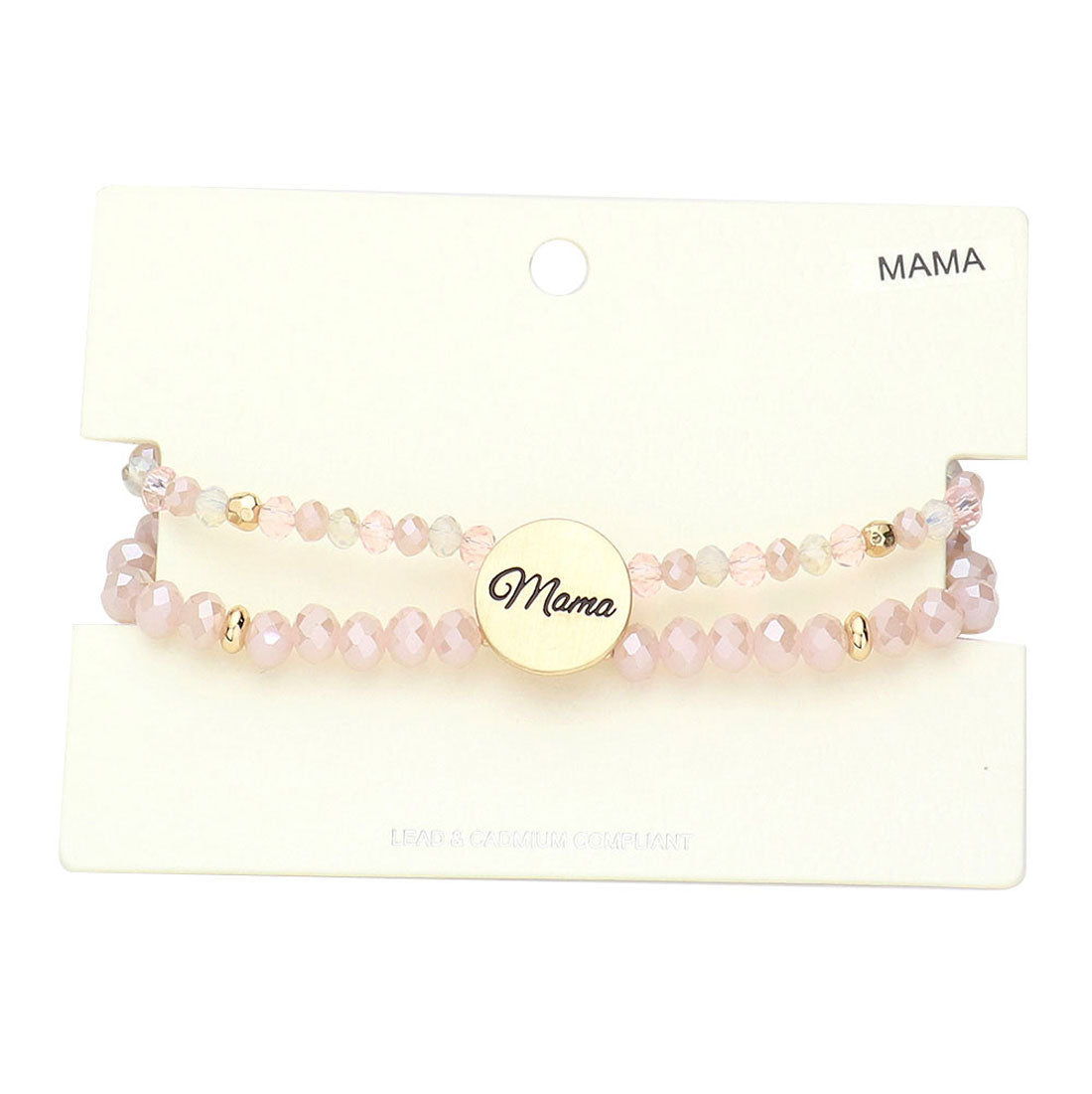 Pink Mama Metal Disc Message Charm Faceted Beaded Stretch Bracelet, these Charm Faceted Beaded Stretch bracelets can light up any outfit, and make you feel absolutely flawless. Fabulous fashion and sleek style adds a pop of pretty color to your attire. Make your mother feel special by giving this Mama Metal bracelet as a gift and expressing your love for your mother on this Mother's Day. 