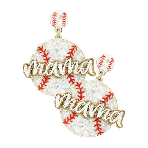 Red White Felt Back Sequin Baseball Mama Dangle Earrings, are beautifully designed with a message theme that will make a glowing touch on everyone, especially those who love sports or baseball. This is awesome pair of earrings that is perfect for showing your love for your mom! It features a beautiful sequin design. Ideal for wearing while going out with mom or on mother's day, valentine's day, family occasions, mom's birthday, & other meaningful occasions with mom. 