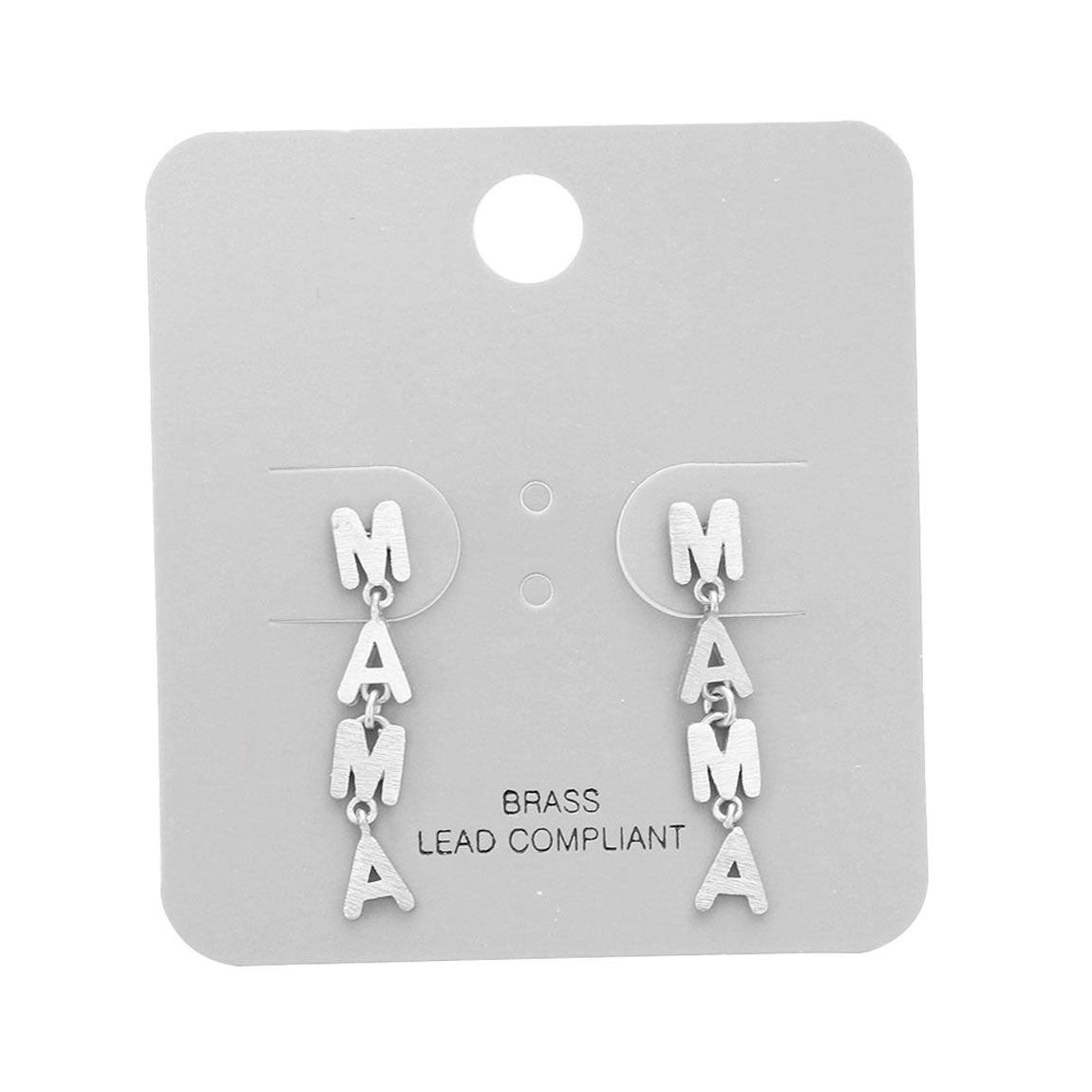 Rhodium Brass Metal Mama Link Earrings. Add just the right amount of shine and you’ve got a look that’s polished to perfection. The elegance of these dangle earrings goes unmatched, great for wearing at a party! Perfect jewelry to enhance your look. Awesome gift for birthday, Anniversary or any special occasion 