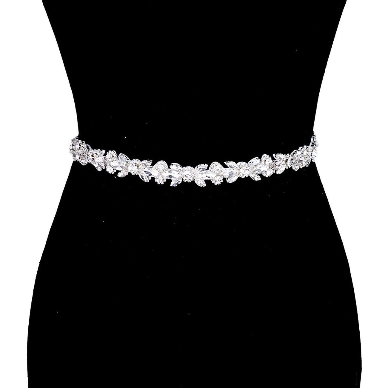 Silver Crystal Marquise Sash Ribbon Bridal Wedding Belt Headband, crystal applique is the newest trend and excellent embellishment for different occasions, especially for the bridal wedding, make you charming and graceful. This is a must have accessory for your very own special day. Perfect for brides, bridal parties, and any other formal occasion.