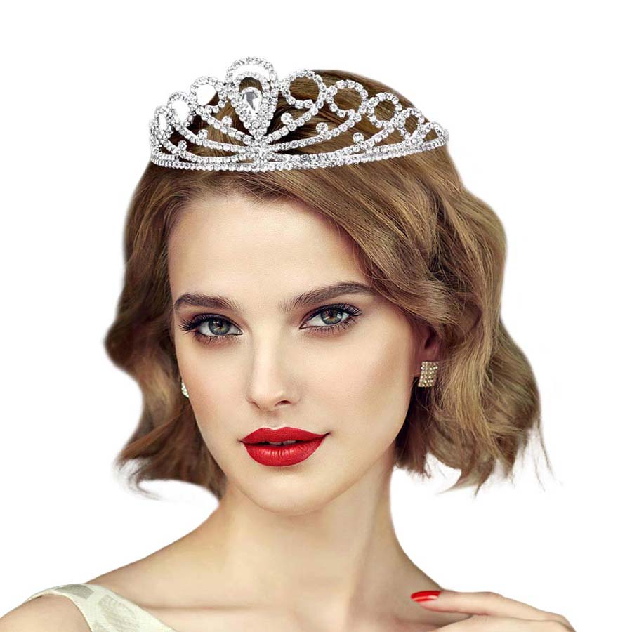 Teardrop Crystal Rhinestone Pageant Princess Tiara  display picture 2