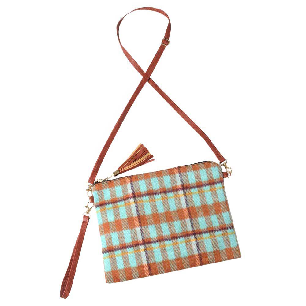 Turquoise Plaid Check Crossbody Clutch Bag, amps up your confidence and strength. These trendy and colorful bags come with adjustable and detachable hand straps to enhance your comfortability. It's lightweight and easy to carry. It looks like the ultimate fashionista when carrying this small Clutch bag. Perfect gift for birthdays, holidays, Christmas, New year, etc.
